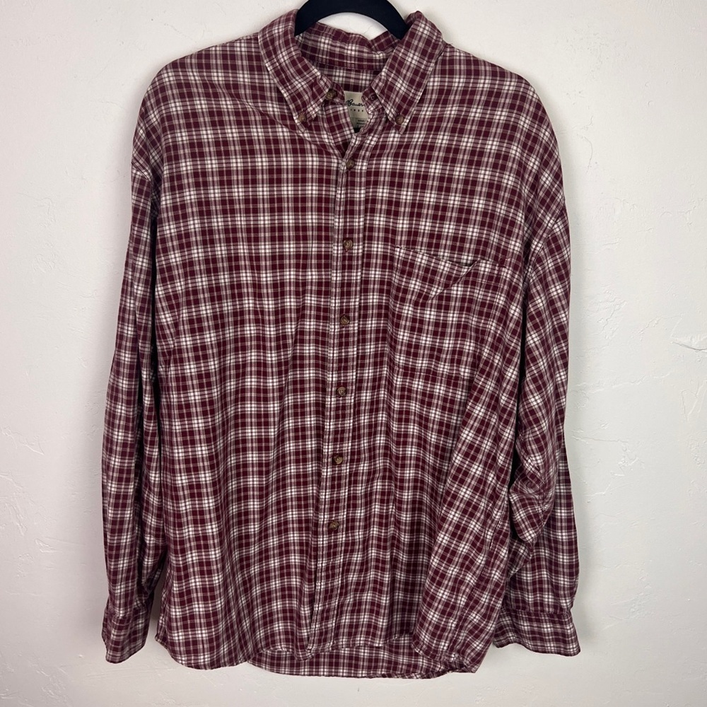 Eddie Bauer casual button down plaid shirt large